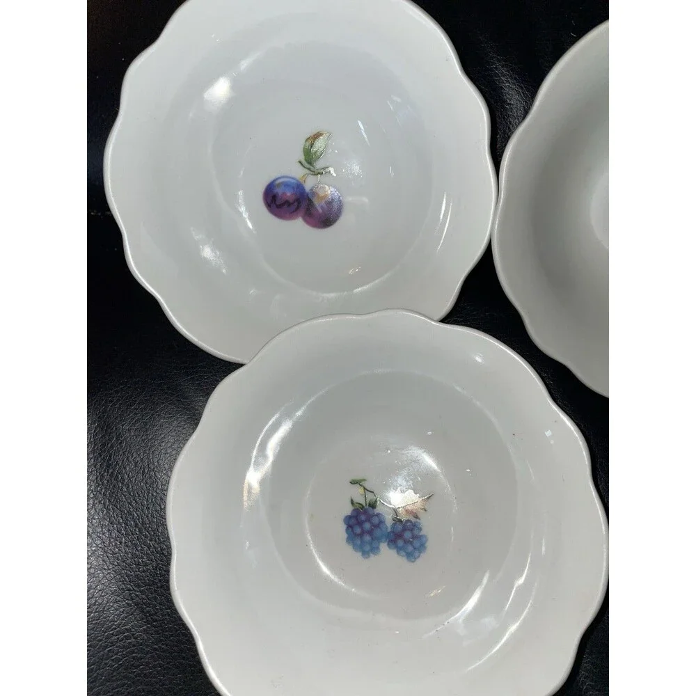 BIA Cordon Bleu White Scalloped Fruit Bowls Set of 5 Porcelain Made in China